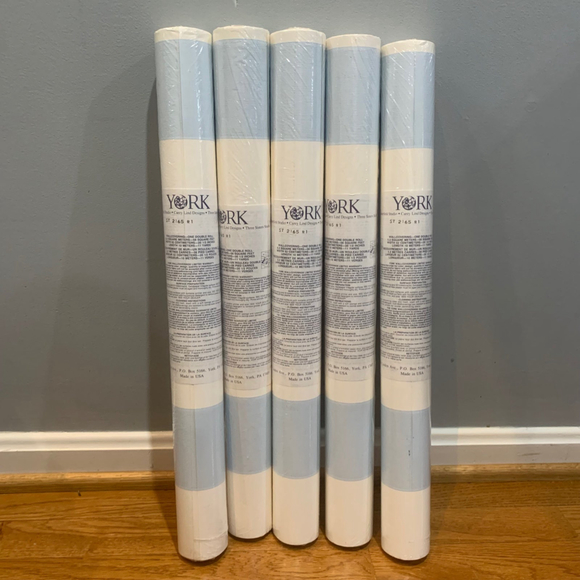 5 York Wallcoverings Blue and White - Picture 1 of 4
